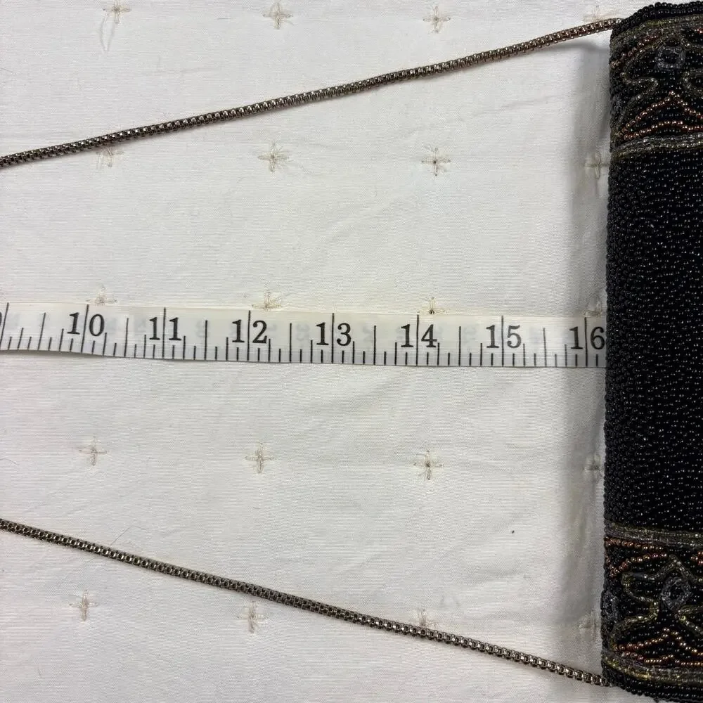 Fine Arts Bag Co Vintage 1950s 60s Beaded Evening Bag Black MCM Art Deco
